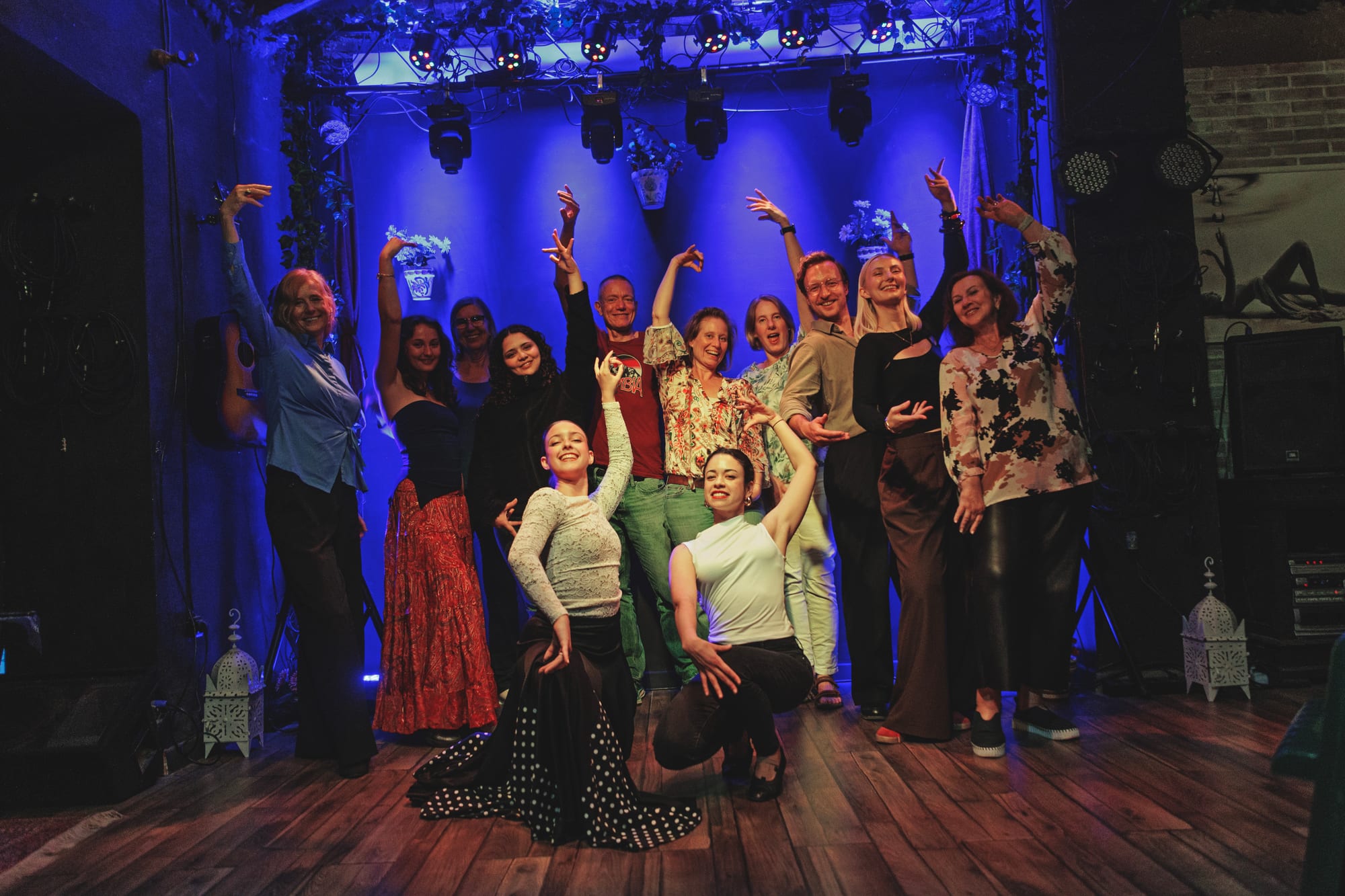 Guests celebrating after the Sevillanas class